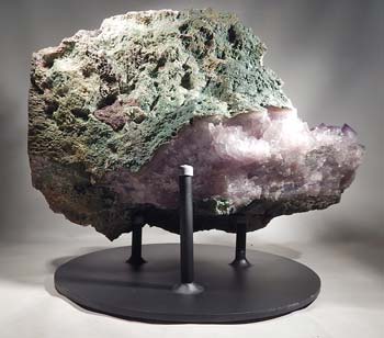 Amythest Crystal Geode Cluster Custom Display Stand (back).