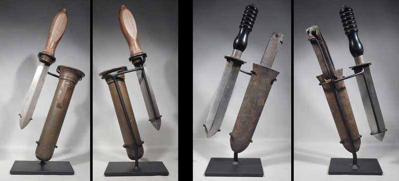 Antique Eurpoean Scuba Diver Knife Knives Custom Display Stands
