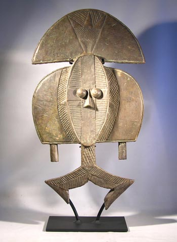 Bakota Reliquary Guardian figure, Gabon, West Africa Custom Display Stand (front)