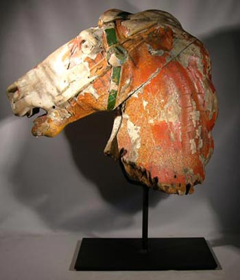 Antique Carousel Horse Head Custom Display Stand - Back