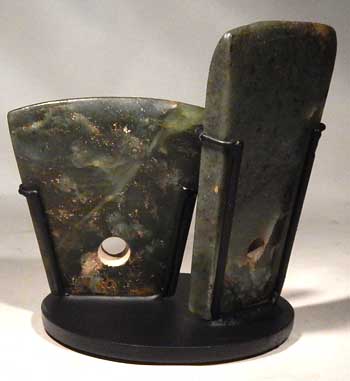 Ancient Chinese Neolithic Jade Ritual Axes Custom Display Stand  (back)