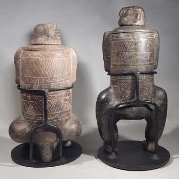 Ancient Pre_Columbian Costa Rican Articulated Figures Custom Display Stands (back).