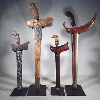 South East Asian Kris (Keris) Knives and Swords Custom Display Stand (front).