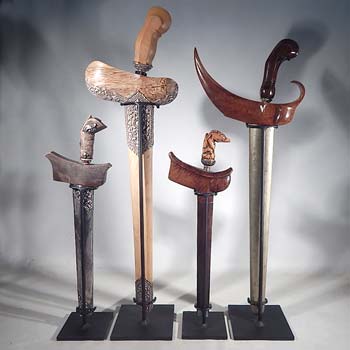 South East Asian Kris (Keris) Knives and Swords Custom Display Stand (back).