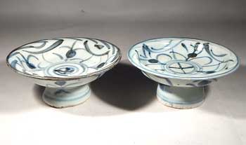Late Ming Dynasty Dynasty Footed Offering Plates Dish Vessels
