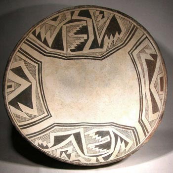 Large Mimbres Pottery Bowl  - After