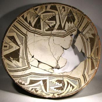 Large Mimbres Pottery Bowl - Before