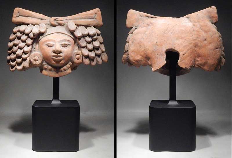 Pre-Columbian Maya Head Fragment Tiquisate Escuintla Pacific Slope Guatemala Custom Display Stand