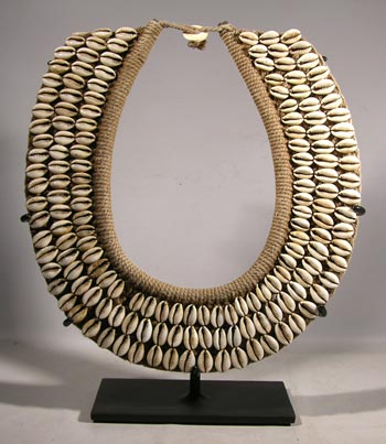 Papua New Guinea Cowry Shell Necklace Custom Display Stand - Front