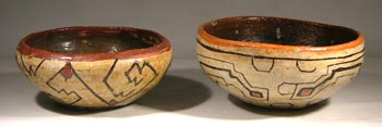 Two Shipibo Miniature Pottery Bowls