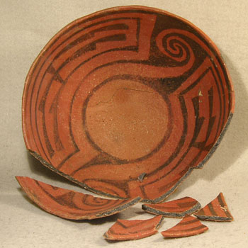 Carved Maya Bowl - Before