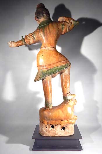 Ancient Tang Dynasty Lokapala Archer Figure Custom Display Stand (back).