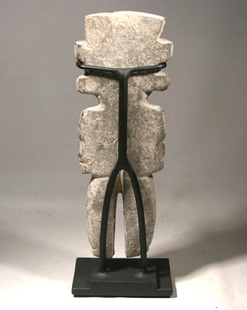 Ancient Pre-Columbian Teotihuacan Carved Stone Figure Custom Display Stand (back)