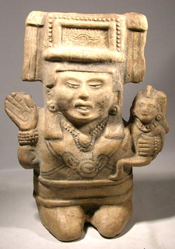Veracruz Nopiloa Maternal Figure with Rattles and Whistle