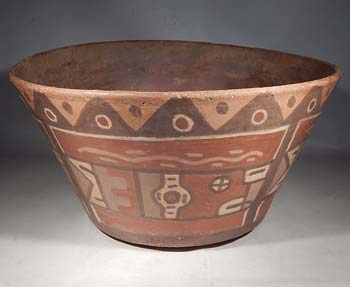 Wari Huari Pottery Polychrome Bird Bowl Vessel