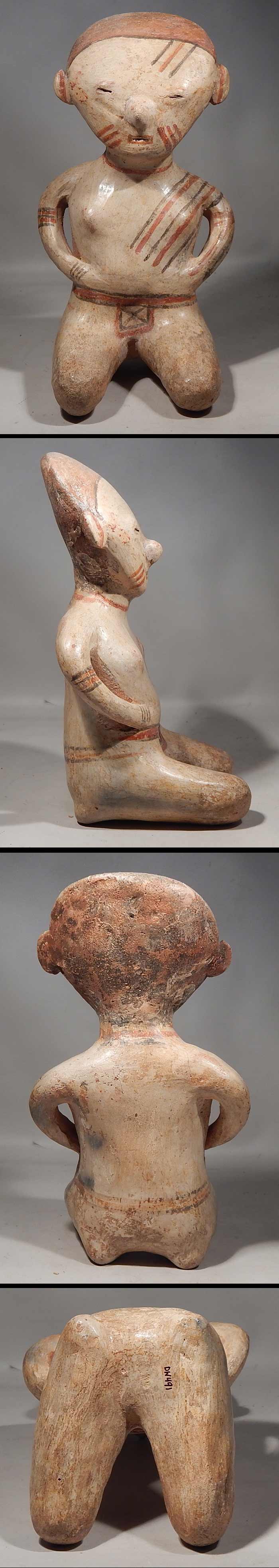 Pre-Columbian Chinesco Polychrome Kneeling Figure