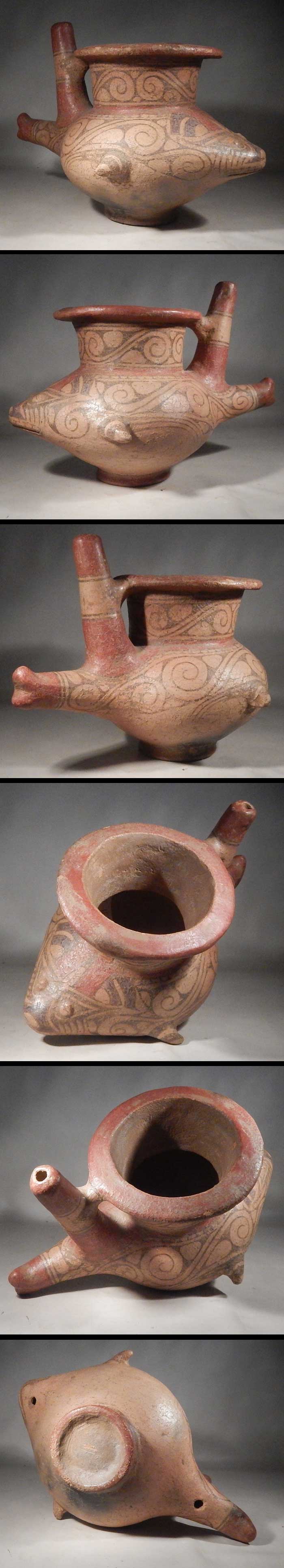 Pre-Columbian Panama Cocle Fish Filtro Vessel