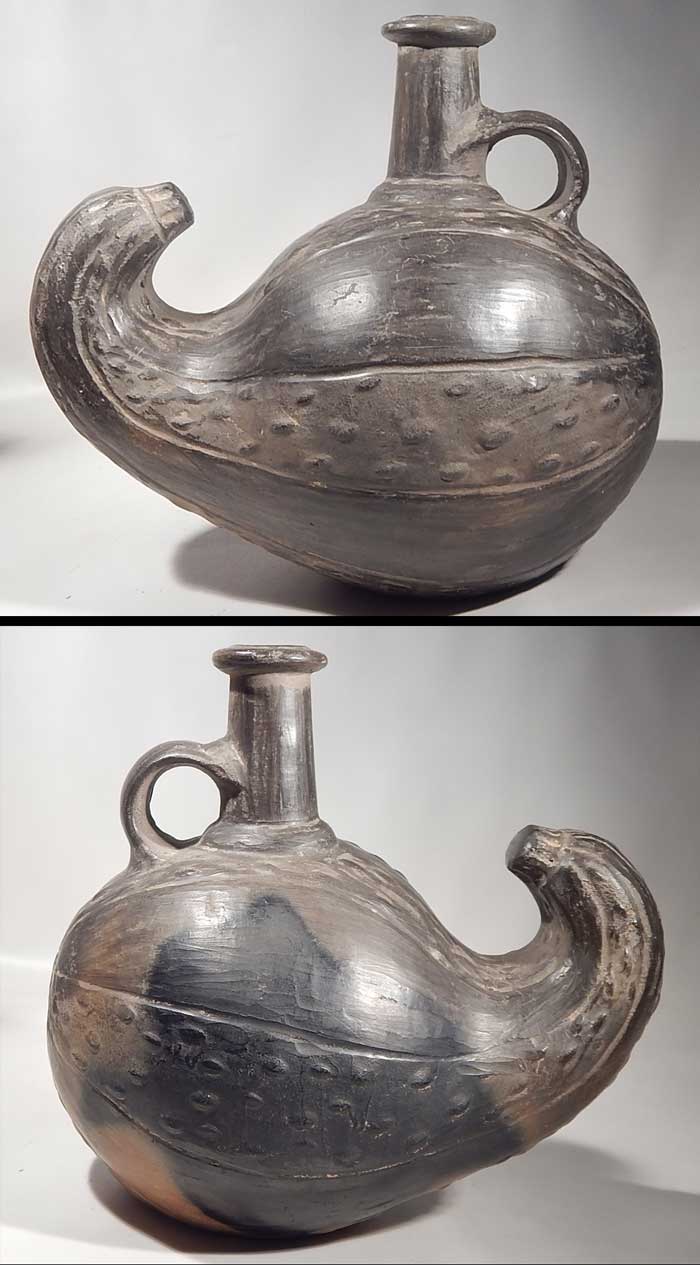 Pre-Columbian Peru Inca Pottery Gourd Vessel