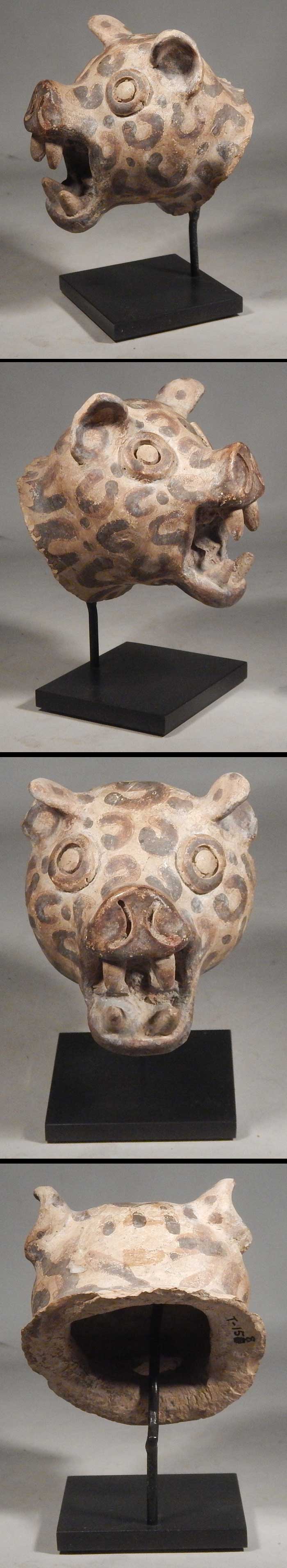 Pre-Columbian Moche Jaguar Headdress Frontal Diadem Ornament