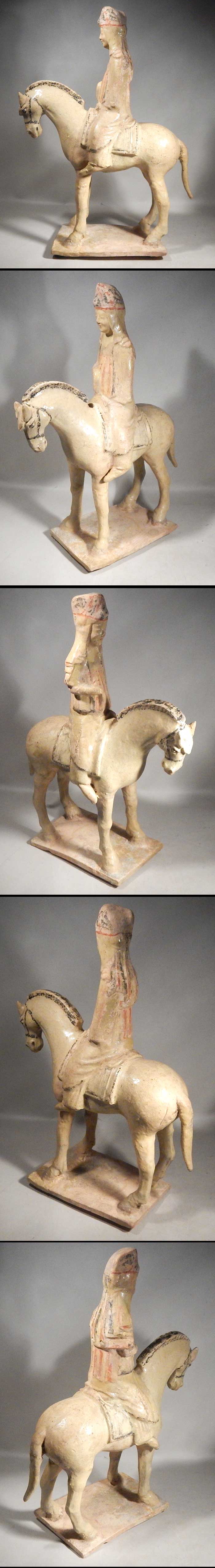 Chinese Sui Dynasty Horse and Rider Equestrian Figure