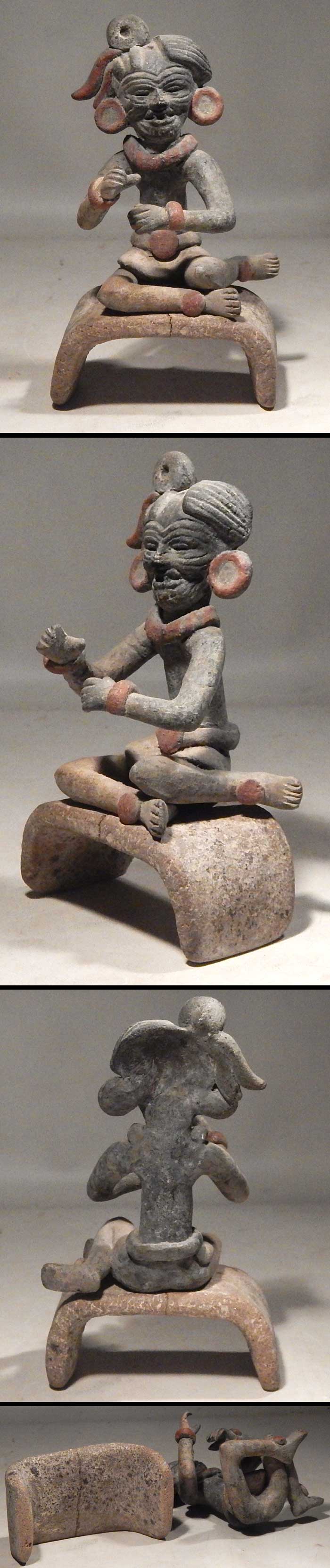 Pre-Columbian Teotihuacan Seated Old God Miniature Figure