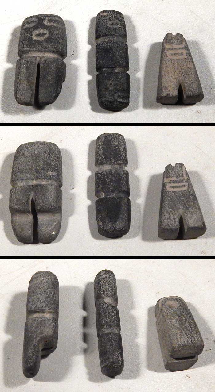Pre-Columbian Ecuador Valdivia Palmer Stone Miniature Idol Figures