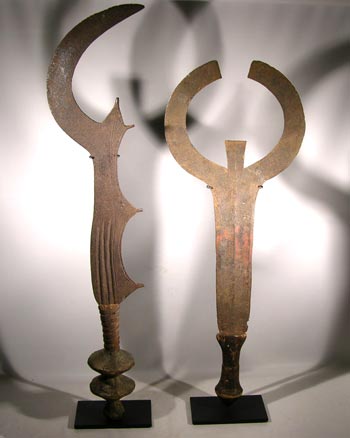 African Iron Knife Blade Sword Custom Display Stand - front