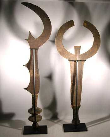 African Iron Knife Blade Sword Custom Display Stand - back