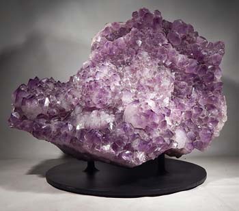 Amythest Crystal Geode Cluster Custom Display Stand (front).