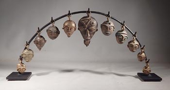 Baule Bronze Brass Pendant Masks