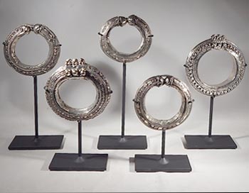 Antique Bedouin (Yemen) Silver Bracelets Custom Display Stand