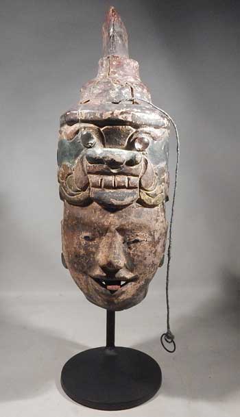 Antique Burmese Burma Maronette Puppet Articulated Tongue Wooden Head