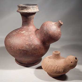 Ancient Cambodian Khmer Kendi Teapots Pottery Vessels