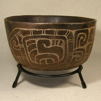 Carved Maya Bowl - After