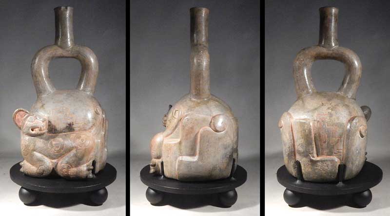  Pre-Columbian Chavin Stirrup Vessel Custom Display Stand