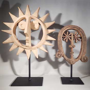 David Gil Virginia Artist Pottery Masks Custom Display Stands (front).