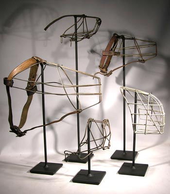 Antique Dog Muzzle Custom Display Stands - front