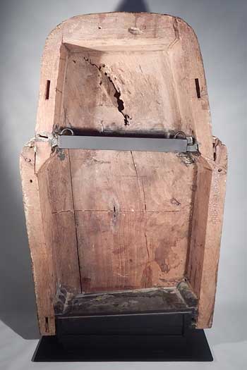 Ancient Egyptian Cartonnage Sarcophagus Lid Custom Display Stand(back).