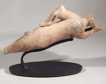 Ancient Greek - Corinthian Bounding Hare Alabastron Custom Display Stand (front).