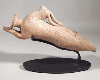 Ancient Greek - Corinthian Bounding Hare Alabastron Custom Display Stand (back).