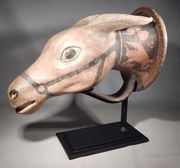 Ancient Greek Horse Head Rhyton Custom Display Stand. (Side 2)