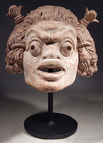Greek Theater Mask Satyr Custom Display Stand (front).