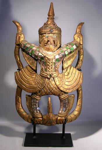 Gilded Hindu Garuda Wood Carving