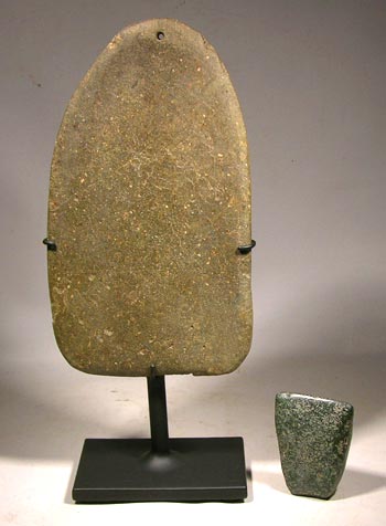 Maya Carved Stone Celt and Pendant