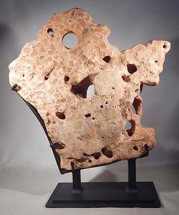 Maya Stone Carving Chac Rain God Custom Display Stand (back).