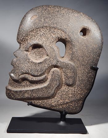 Classic Period, Maya Stone Hacha Custom Display Stand. (back)