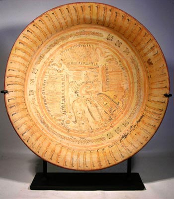 Mayan Ulua Valley Plate Custom Display Stand - front