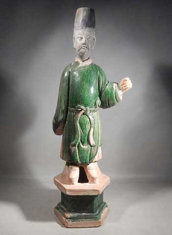 Chinese Ming Dynasty Terracotta Pottery Tomb Attendant Figure