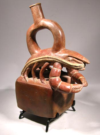 Moche Lobster Stirrup Vessel  - After