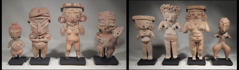  Pre-Columbian Pre-Classic Pretty Lady figures Custom Display Stands